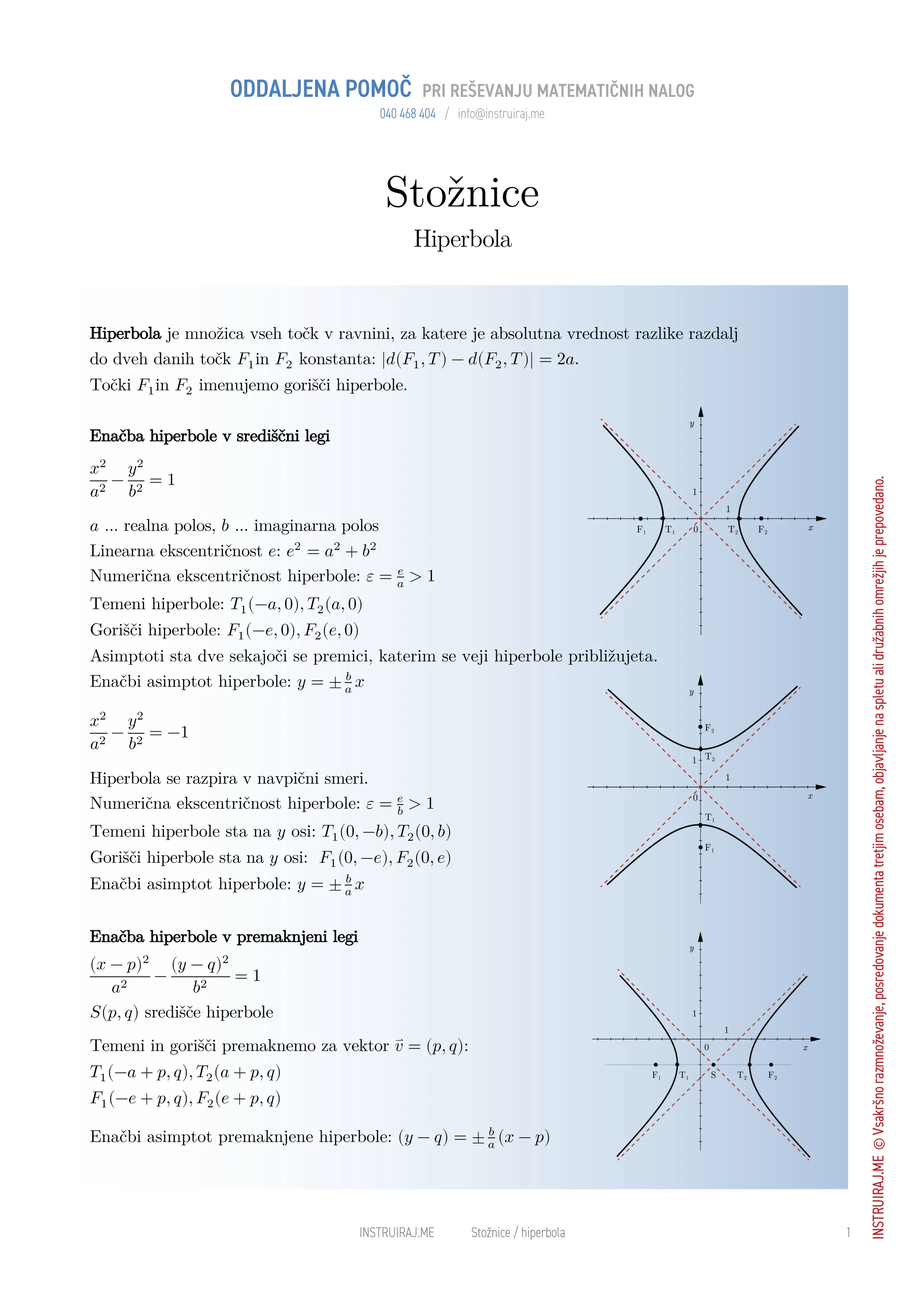 Stožnice: Hiperbola