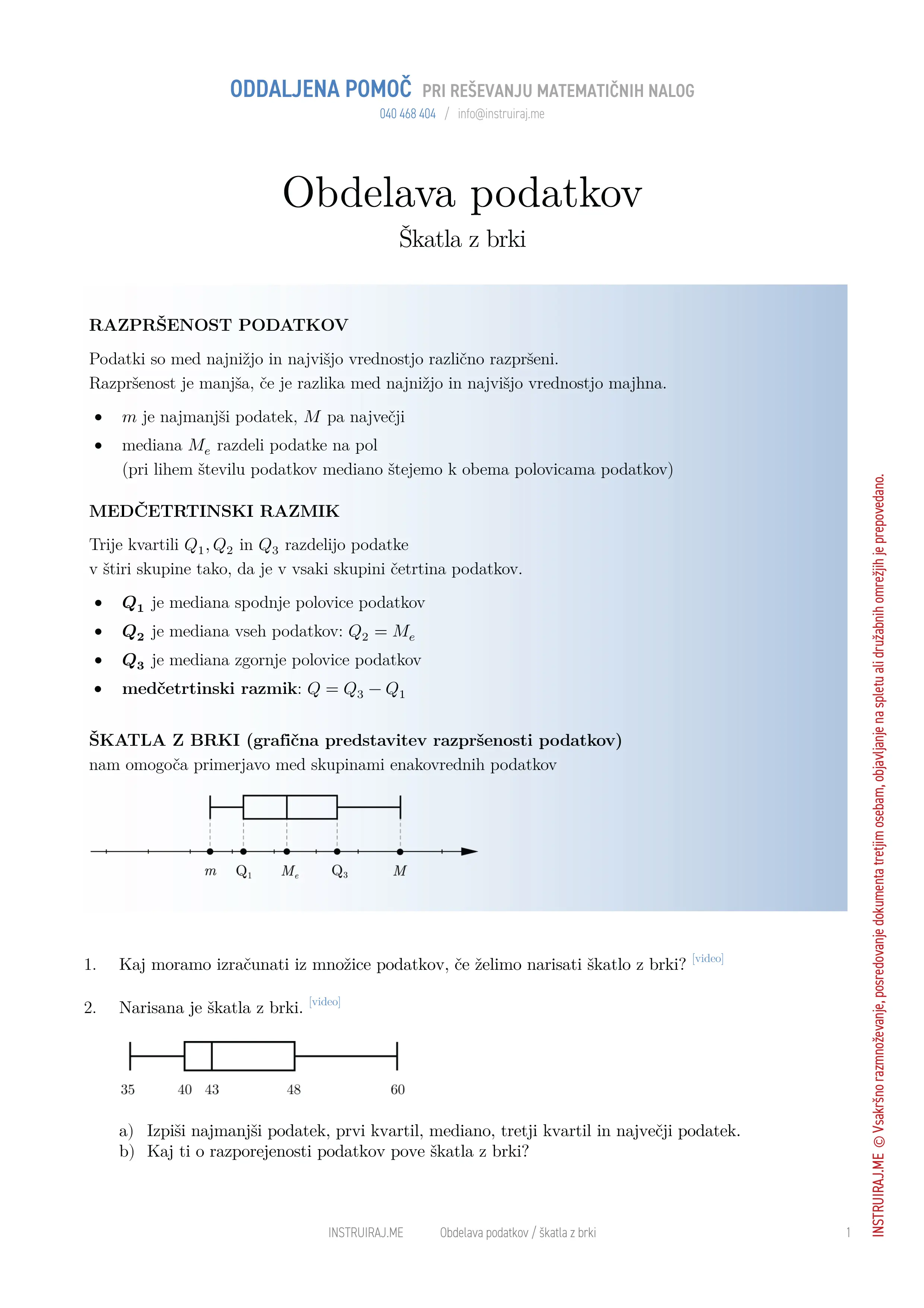 Obdelava podatkov: Škatla z brki