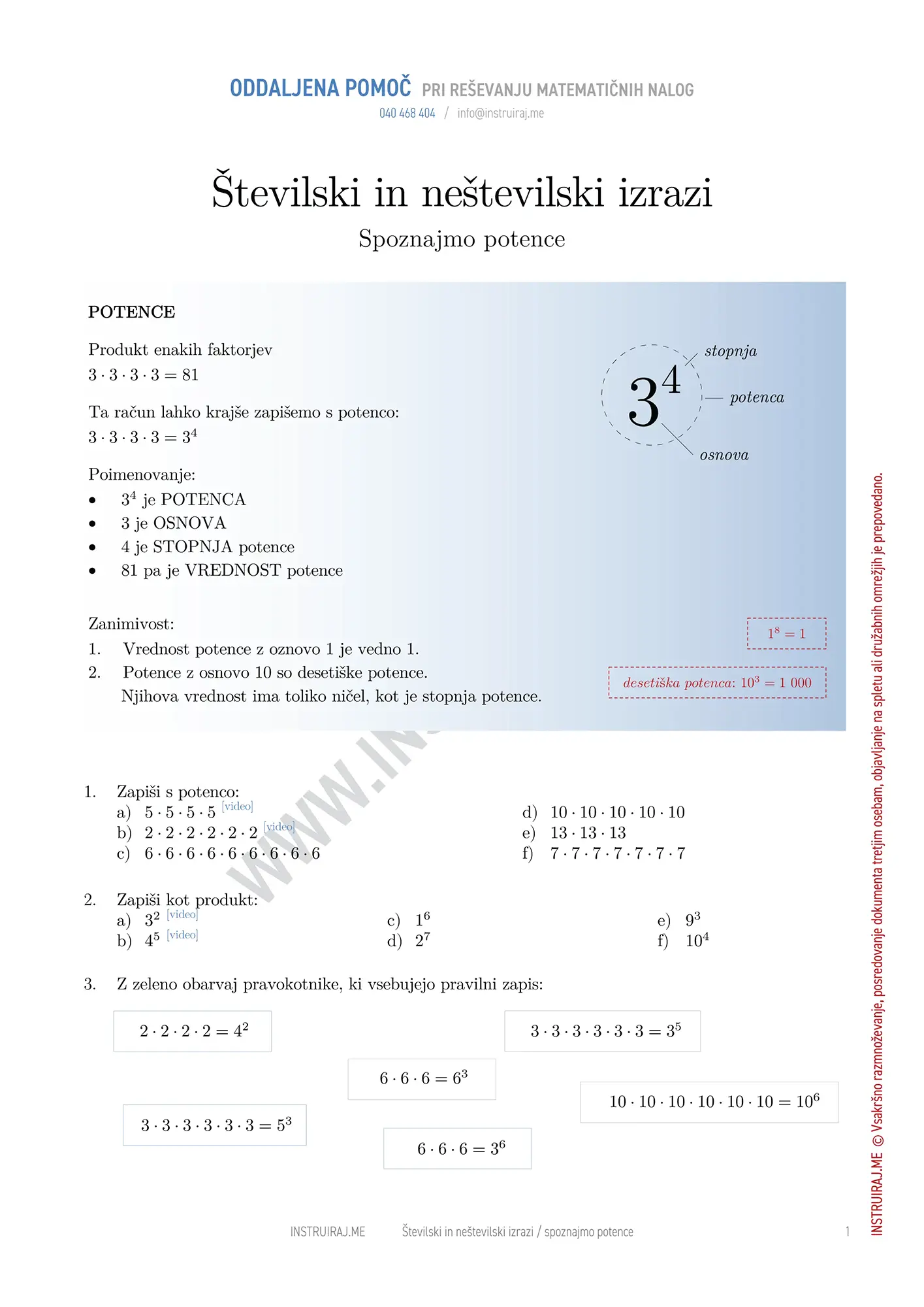 Spoznajmo potence